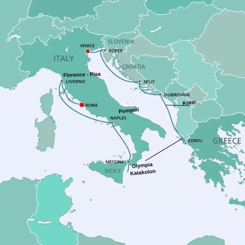 Mediterranean Cruise Map