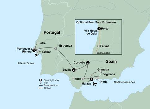 Spain & Portugal trip map 2025
