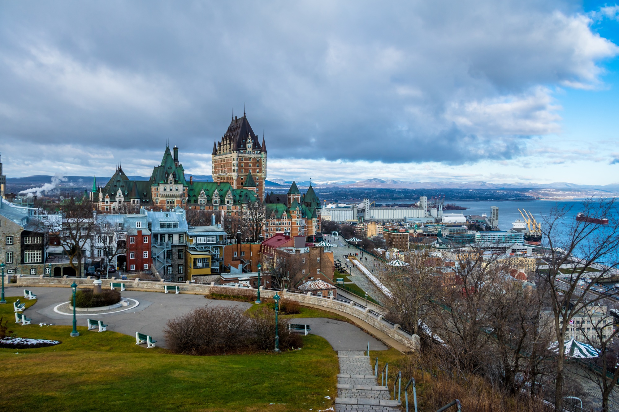 View of Quebec City skyline with Chateau Frontenac - Quebec City, Quebec, Canada