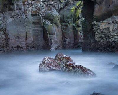 Rock in sea cave, Hellnar, Snaefellsnes, Iceland